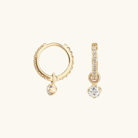 Modern Accent Crystal Hoops