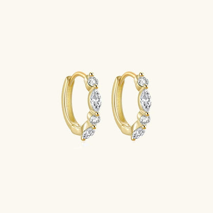 Shimmering Statement Crystal Hoops