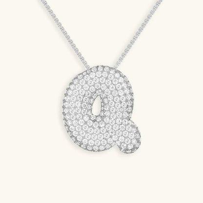 Bubble Initial Crystals Necklace