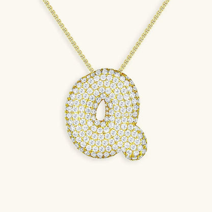 Bubble Initial Crystals Necklace