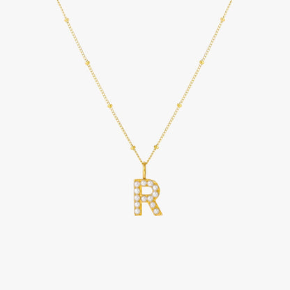 Pearl Initial Pendant Necklace