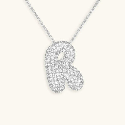 Bubble Initial Crystals Necklace