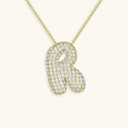 Bubble Initial Crystals Necklace