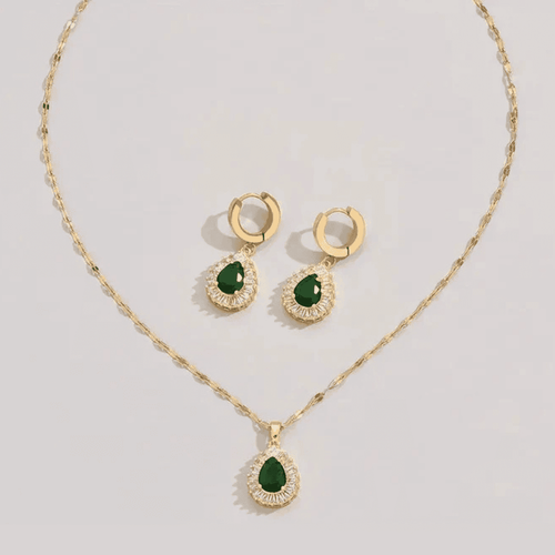 Emerald Pear Drop Set