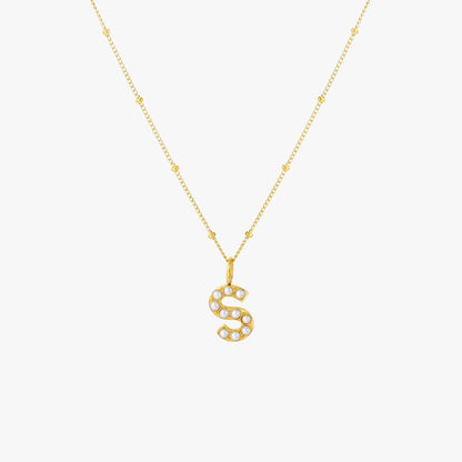 Pearl Initial Pendant Necklace