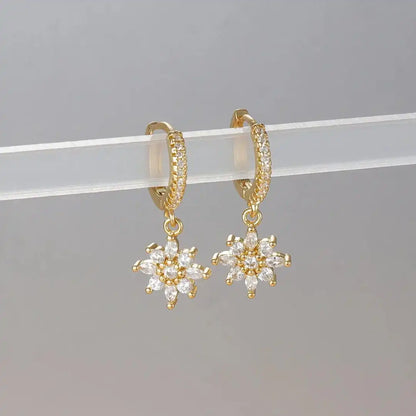 Classic Crystal Snowflake Drop Earrings