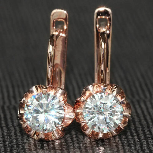 Elite Rose Gold Flower Earrings