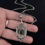Vintage Silver Oval Filigree Necklace