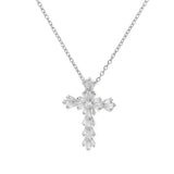 Timeless Silver Zirconia Cross Necklace
