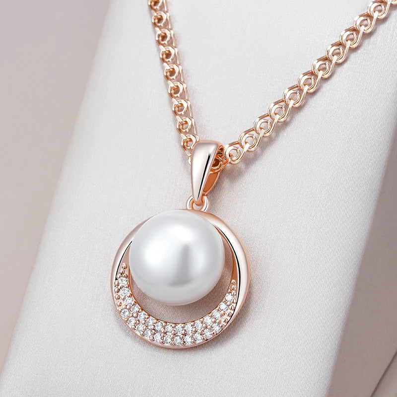 Opulent Pearl Halo Pendant Necklace
