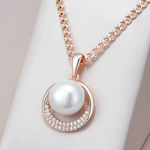 Opulent Pearl Halo Pendant Necklace