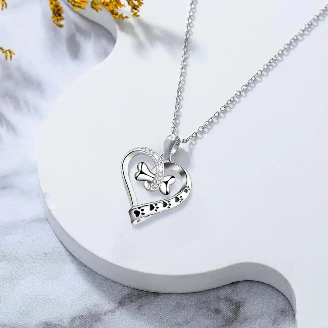 Pet Lover Heart & Bone Jewelry Set