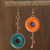 Antique Bronze Color Stone Earrings