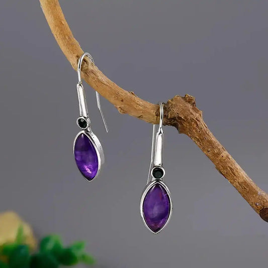 Classic Silver Marquise Drop Earrings