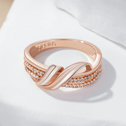 Unique Geometric Pearls Rose Gold Ring