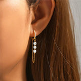 Crystal Chain Hoop Earrings