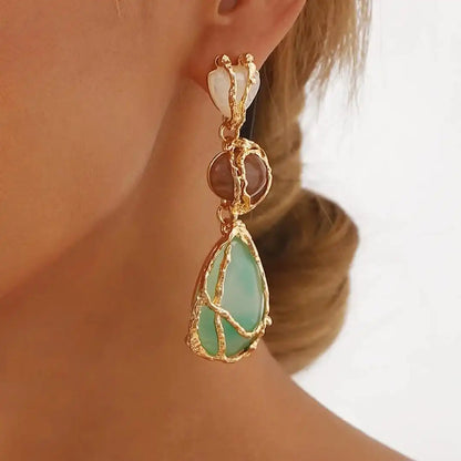 Vintage Gold Teardrop Charm Earrings