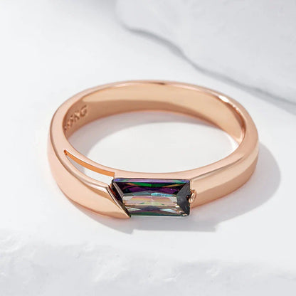 Hot Square Colorful Zircon Ring