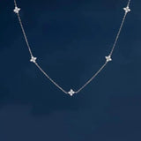 Gorgeous Flower Inlaid Zirconia Necklace