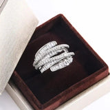 Adjustable Silver Zircon Ring