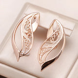 Artistic Curved Leaf Earrings