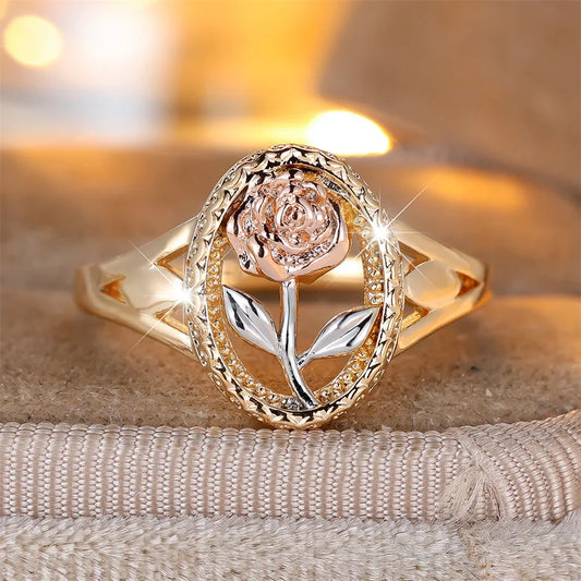 Irregular Rose Gold Flower Ring
