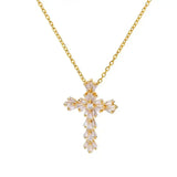 Timeless Silver Zirconia Cross Necklace