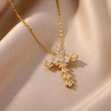 Timeless Silver Zirconia Cross Necklace