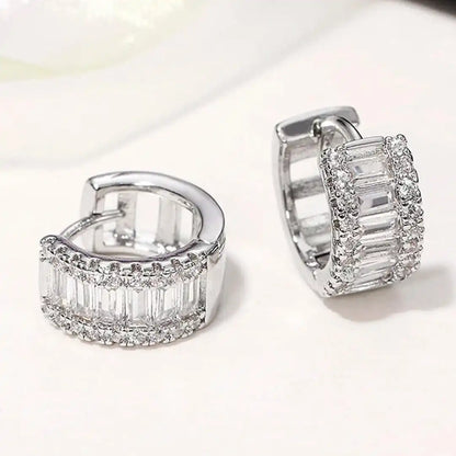 Mini Baguette Zirconia Hoop Earrings