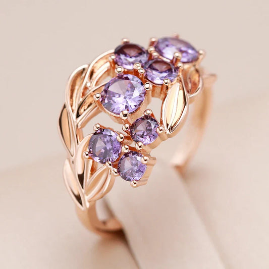 Violet Pearls Cluster Ring