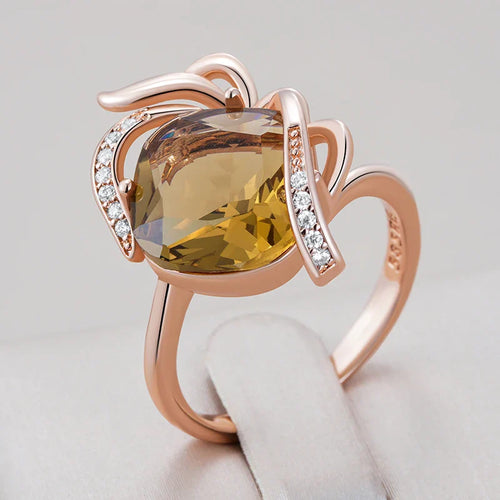 Ethereal Amber Crystal Ring