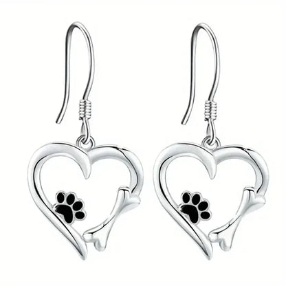 Paw Accent Drop Earrings