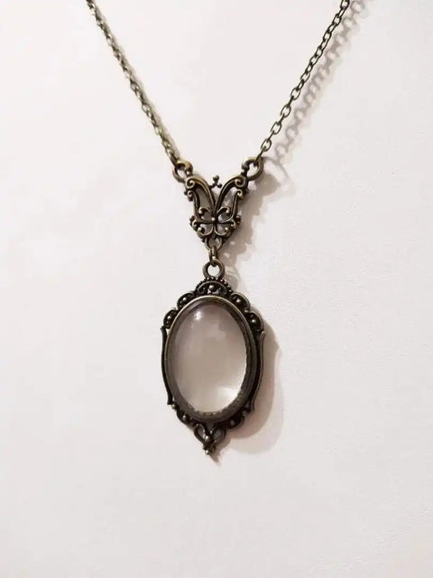 Antique Oval Glass Medallion Necklace