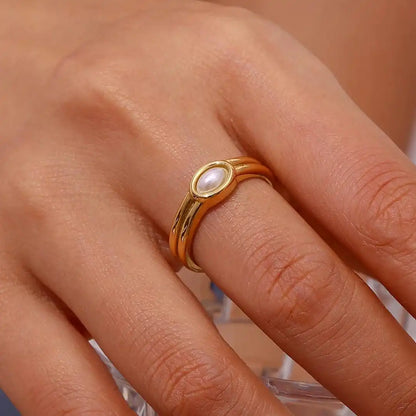 Vintage Gold Natural Stone Ring