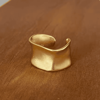 Vintage Gold and Silver Adjustable Wide Flat Ring