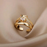 Adjustable Heart Zircon Ring