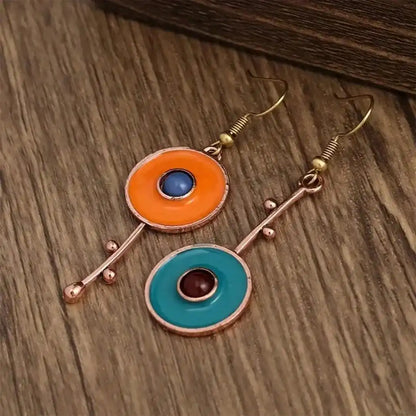 Antique Bronze Color Stone Earrings