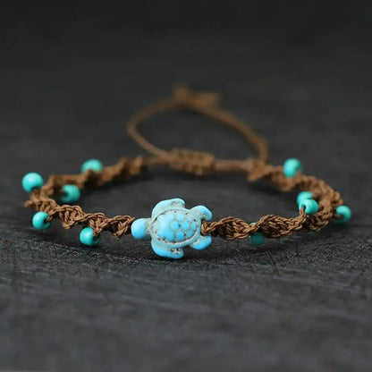 Bohemian Turtle Beaded Rope Bracelet