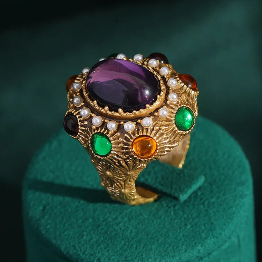 Baroque Pearls Cluster Decorative Ring