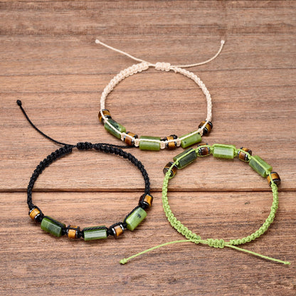 Bohemian Tiger's Eye Jade Bead Bracelet