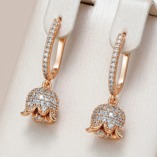 Radiant Floral Hoop Dangle Earrings