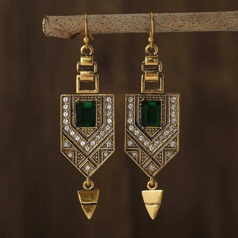 Antique Golden Aztec Earrings