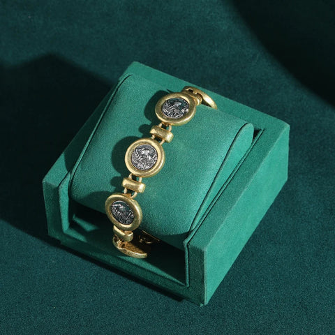 Vintage Ancient Portrait Gold Bracelet