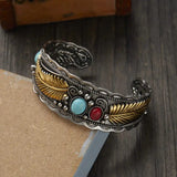 Mesina Turquoise Silver Gold Bracelet