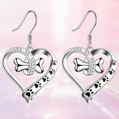 Pet Lover Heart & Bone Jewelry Set