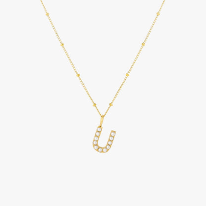 Pearl Initial Pendant Necklace