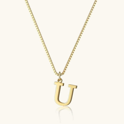 Vintage Letter Initial Gold Necklace