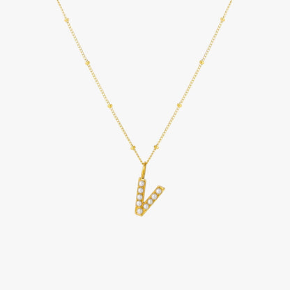 Pearl Initial Pendant Necklace