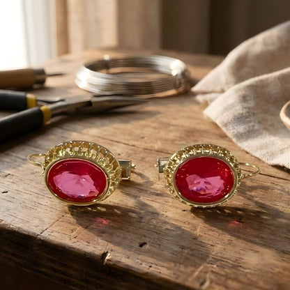 Vintage Red Stone Earrings