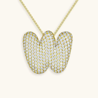 Bubble Initial Crystals Necklace